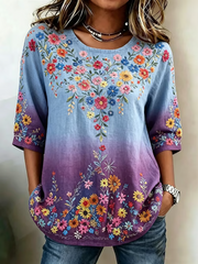Women's Casual Alzheimer's Floral Print T-shirt