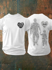 Men's Father's Day Casual Printed T-Shirt — "Dad Accompanying Child's Growth" Theme