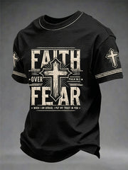 Men's Christian Faith Over Fear Cross Short Sleeve T-shirt