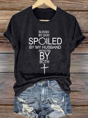 Women's Christian Cross Print Casual Tee