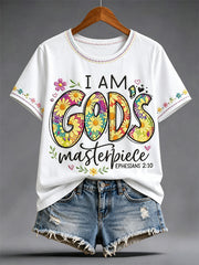 Women's Christian Jesus Print Casual Tee