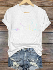 Women's Cat Lover Stylish Design Iron On Short Sleeve T-Shirt