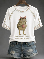 Women's 'Jesus Thinks I'm A Delight' Printed Casual T-Shirt