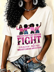 Women's Sisters Don't Let Sisters Fight Cancer Alone Short Sleeve T-Shirt