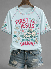 Women's 'I Could Be Meaner But Jesus Said No' Printed Casual T-Shirt
