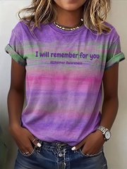 Women's Alzheimer's Awareness Print short-sleeved T-shirt
