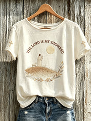 Women's Faith Slogan Pattern Printed Leisure Round Neck Short sleeve T-shirt