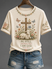 Women's Casual Faith-Inspired Graphic short-sleeved T-shirt