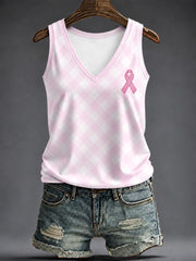 Women's Breast Cancer Pink V-neck vests