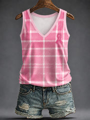 Women's Breast Cancer Pink V-neck vests