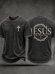 Men's Christian Jesus The Way The Truth The Life Cross Short Sleeve T-shirt