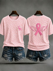 Women's Animal Print Breast Cancer Prevention T-shirt