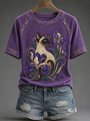 Women’s Cute Cat Print Casual T-Shirt
