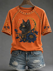 Women’s Cute Cat Print Casual T-Shirt
