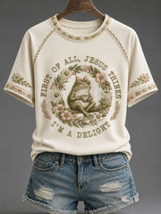 Women's 'Jesus Thinks I'm A Delight' Printed Casual T-Shirt