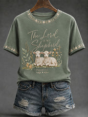 Women's 'The Lord Is My Shepherd' Printed Casual T-Shirt
