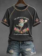 Women's 'The Lord Is My Shepherd' Printed Casual T-Shirt