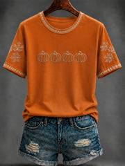 Women's Autumn pumpkin Printed T-shirt