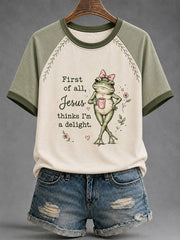 Women's 'Jesus Thinks I'm A Delight' Printed Casual T-Shirt