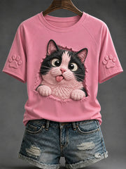 Women’s Fun Cat Print T-Shirts