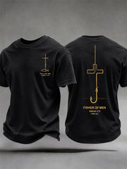 Men's Fisher of Men Matthew 4:19 Bible Faith Christian Casual T-shirt
