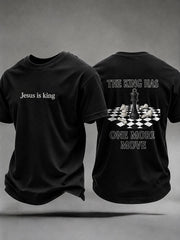 Men's The King Has One More Move Faith Christian Casual T-shirt