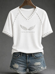 Women's "I Won't Fall,I Have Wings In My Soul" Faith Christian Casual T-shirt