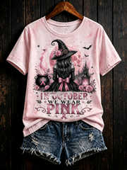 Women's in october we wear pink short-sleeved T-shirt