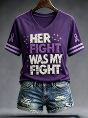 Women's Alzheimer's Awareness Purple Art Print short-sleeved T-shirt