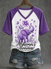 Women's Elephant Alzheimer Short-Sleeved T-shirt