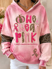 Women's Breast Cancer Awareness Art Printed Hoodie