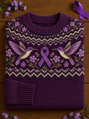 Women's Alzheimer's Disease Flowers Printed Sweater