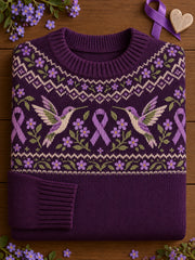 Women's Alzheimer's Disease Flowers Printed Sweater
