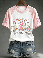 Women's anti-disease theme pattern printed casual short-sleeve T-shirt