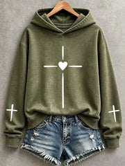 Women's Christian Art Cross Hoodie