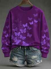 Women's Purple Art Print Sweatshirt