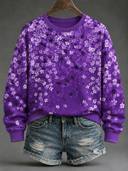 Women's Purple Art Print Sweatshirt