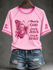 Women's Breast Cancer Awareness Pink Ribbon Support Short Sleeve T-shirt