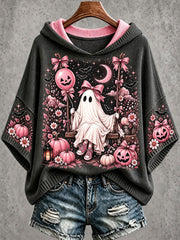Women's Halloween Ghost Breast Cancer Awareness Hoodies