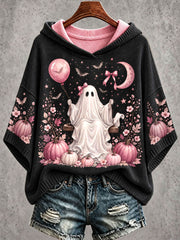 Women's Halloween Ghost Breast Cancer Awareness Hoodies