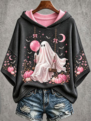 Women's Halloween Ghost Breast Cancer Awareness Hoodies