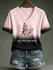 Women's Public Welfare Print Design on Disease Theme Casual Short-Sleeve T-Shirt