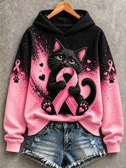 Women's Breast Cancer Awareness Support Print Sweatshirt