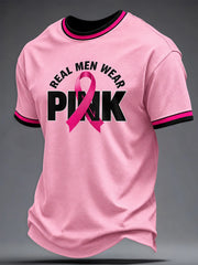 Men's Breast Cancer Awareness Real Men Wear Pink T-shirt