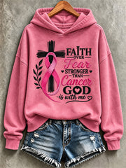Women's Breast Cancer Faith Print Sweatshirt