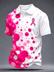 Men's Real Men Wear Pink Breast Cancer Awareness Print Shirt