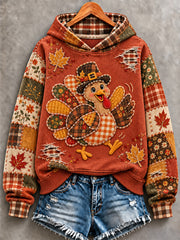 Women's Thanksgiving Turkey Print Hoodie