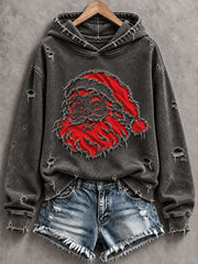 Women's Vintage Christmas Tree Art Regular Hoodie
