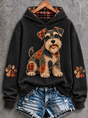 Women's Patchwork-style Dog print Regular Sweatshirt