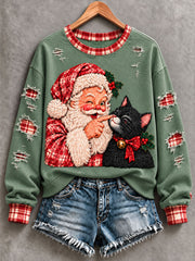 Women's Christmas Funny Cat Art Regular Hoodie
